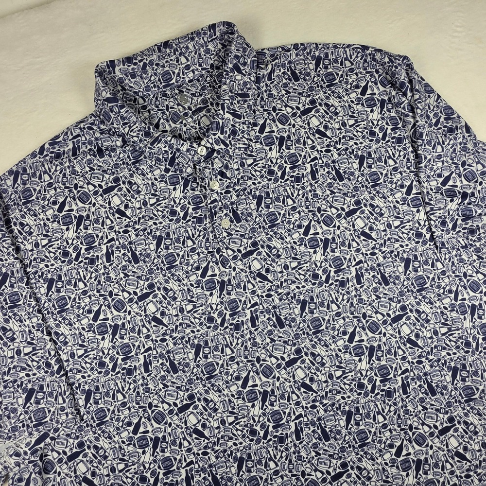 Southern Proper Mens 4X Polo Shirt Navy Blue Football Beer Performance Golf Tee